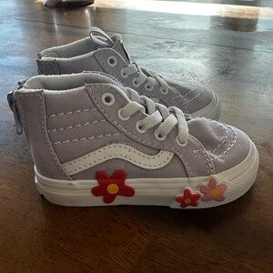 Vans Toddler Lavender High-Top Sneakers with Flower Details NWOT